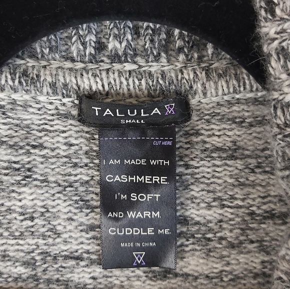 Talula Aritzia Wrap Cardigan Lambswool Cashmere Blend Gray S - Picture 7 of 13